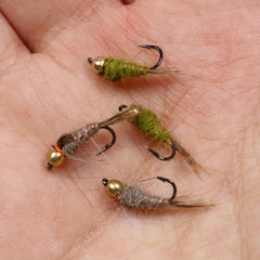 6PCS 14 Brass Bead Hare's Ear Nymph Trout Fly Fishing Lure Bait