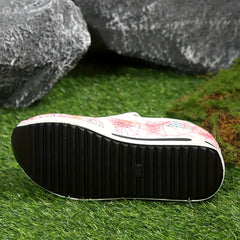 Women's Spider Web Pattern Wedge Sneakers Mesh Slip On Walking Shoes