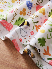 Baby Girls Bee Floral Dress with Bowknot Sleeveless