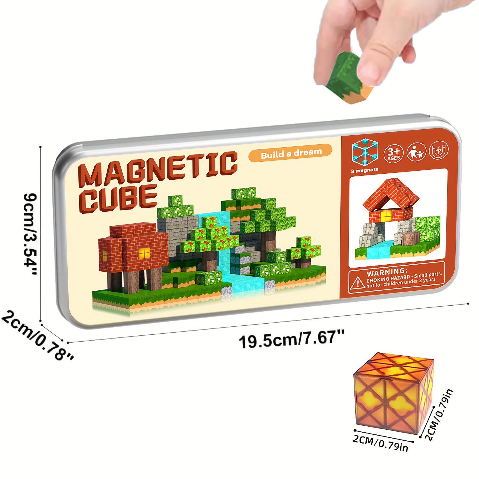 35pcs Magnetic Building Blocks Toy in Iron Box Portable 3D Construction Set