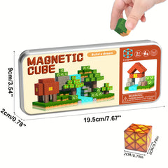 35pcs Magnetic Building Blocks Toy in Iron Box Portable 3D Construction Set