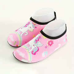 Girl's Pony Pattern Water Shoes Quick Dry Non Slip Soft Beach Aqua Socks