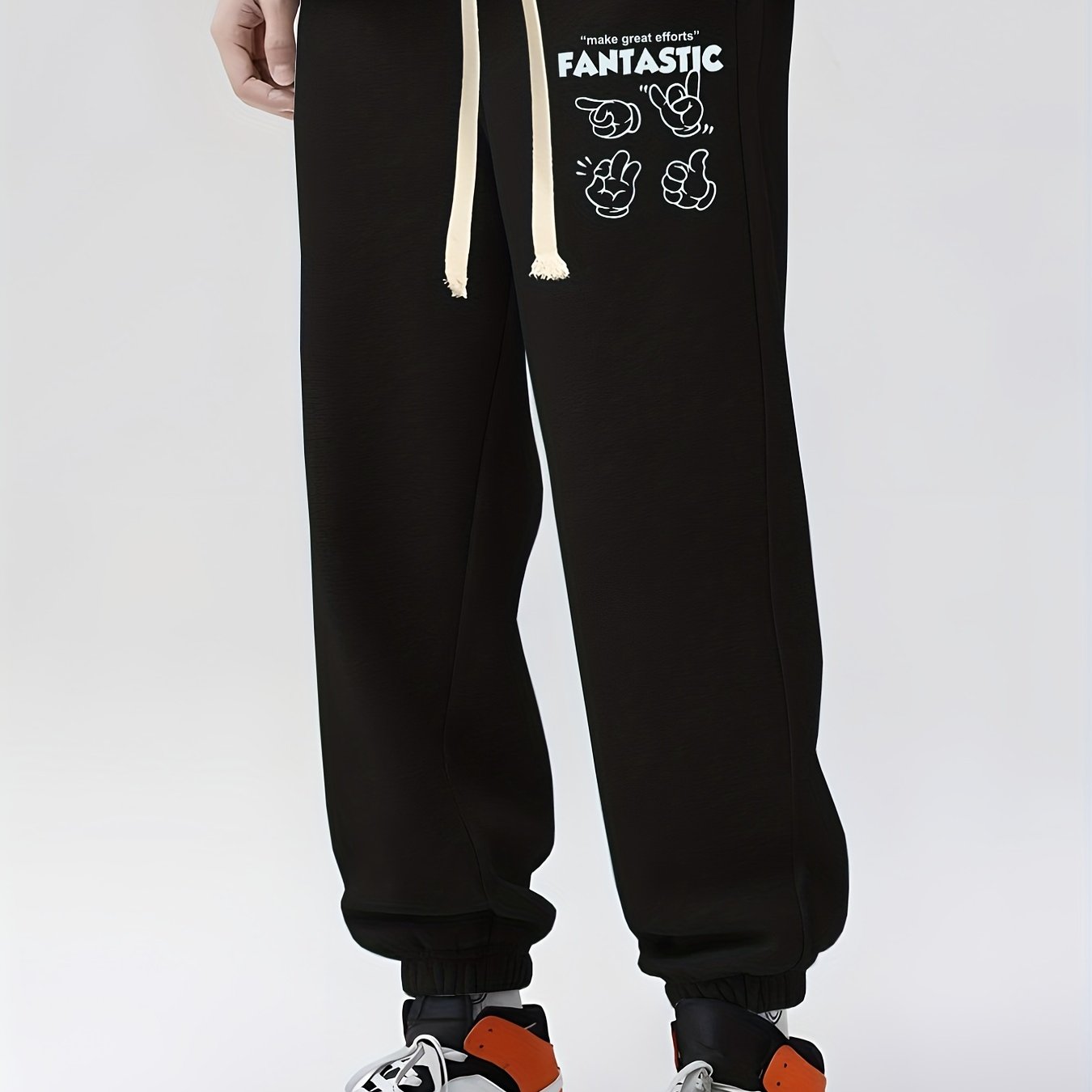 Men's Drawstring Sweatpants Loose Fit Casual Pants