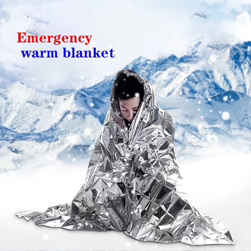 Portable Thermal Emergency Blanket for Outdoor Protection