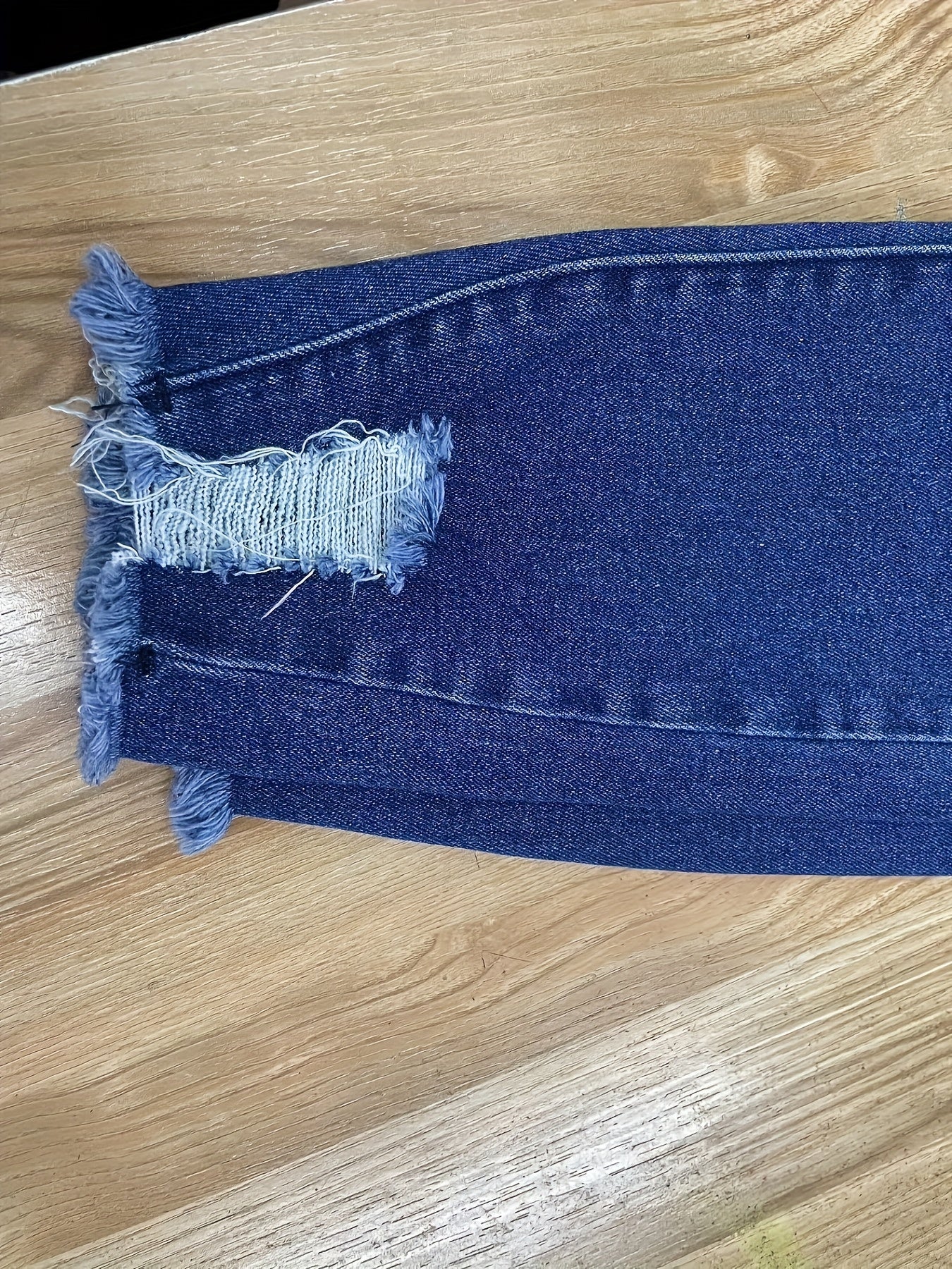 Retro Jeans Women's Plus Ripped Elastic High Rise Crop Jeans