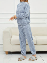 Argyle Pattern Lounge Set Long Sleeve Top & Pants Women's Loungewear