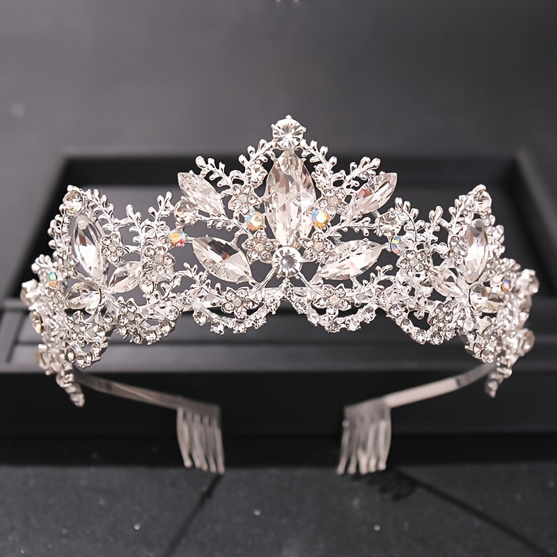 Baroque Rhinestone Tiara Bridal Crown Wedding Hair Accessories