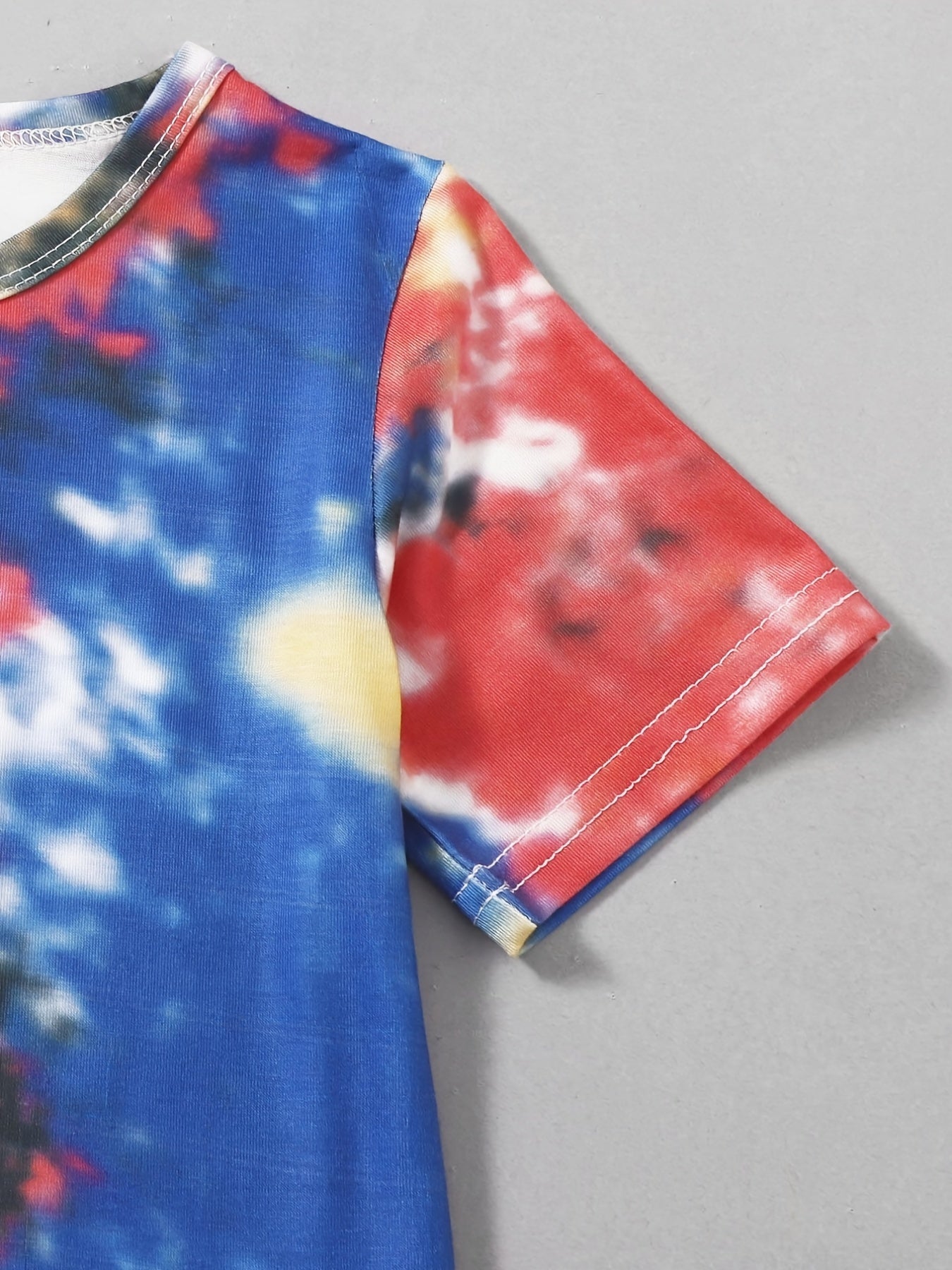 Boys Tie Dye T Shirt And Shorts Set For Summer