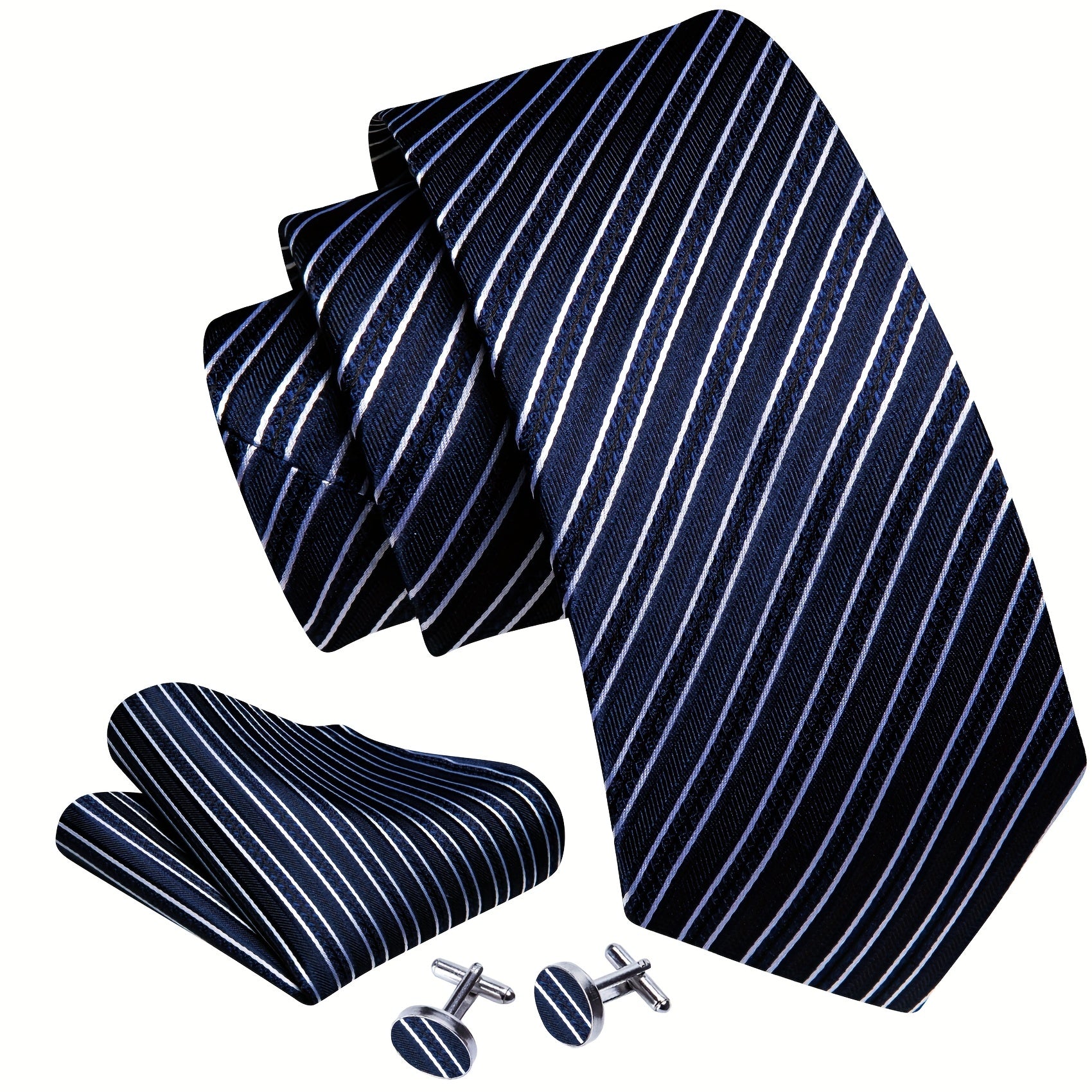 Barry Wang Men's Narrow Diagonal Stripe Tie Set