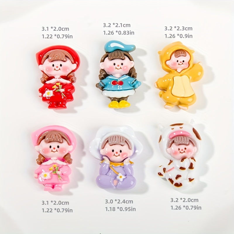 10pcs Princess DIY Accessories Pack for Crafts, Phone Case, Keychain
