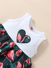 Baby Girls Flamingo Sleeveless Dress for Summer