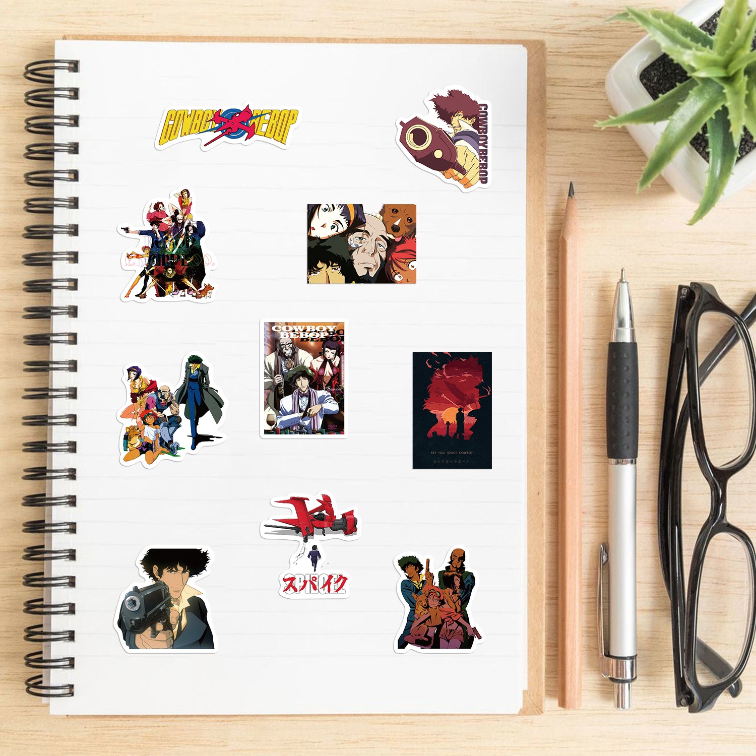 50 Sheets Cowboy Anime Stickers Waterproof DIY Skateboard Computer Car Decals