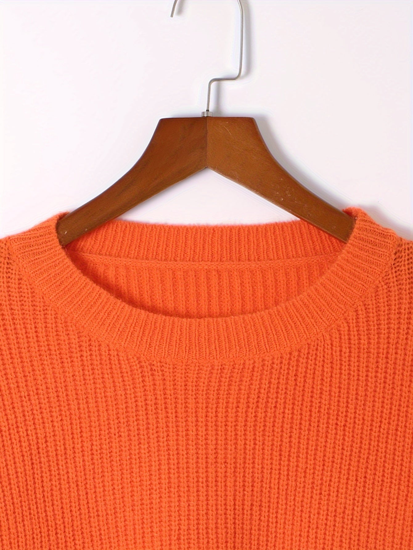 Casual Sweater Women's Solid Long Sleeve Round Neck Pullover Jumper