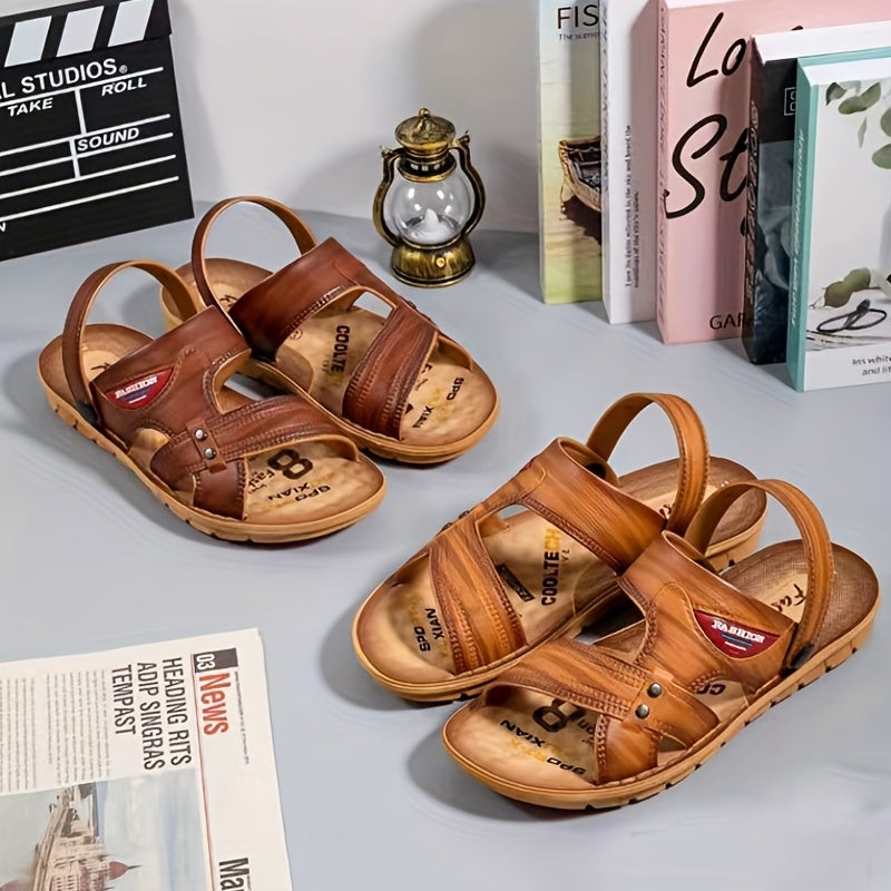Men's Letter Print Sandals Lightweight Anti-skid Outdoor Beach Holiday Party