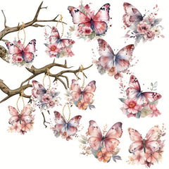 6pcs Butterfly Hanging Ornaments for Party DIY Craft Decor