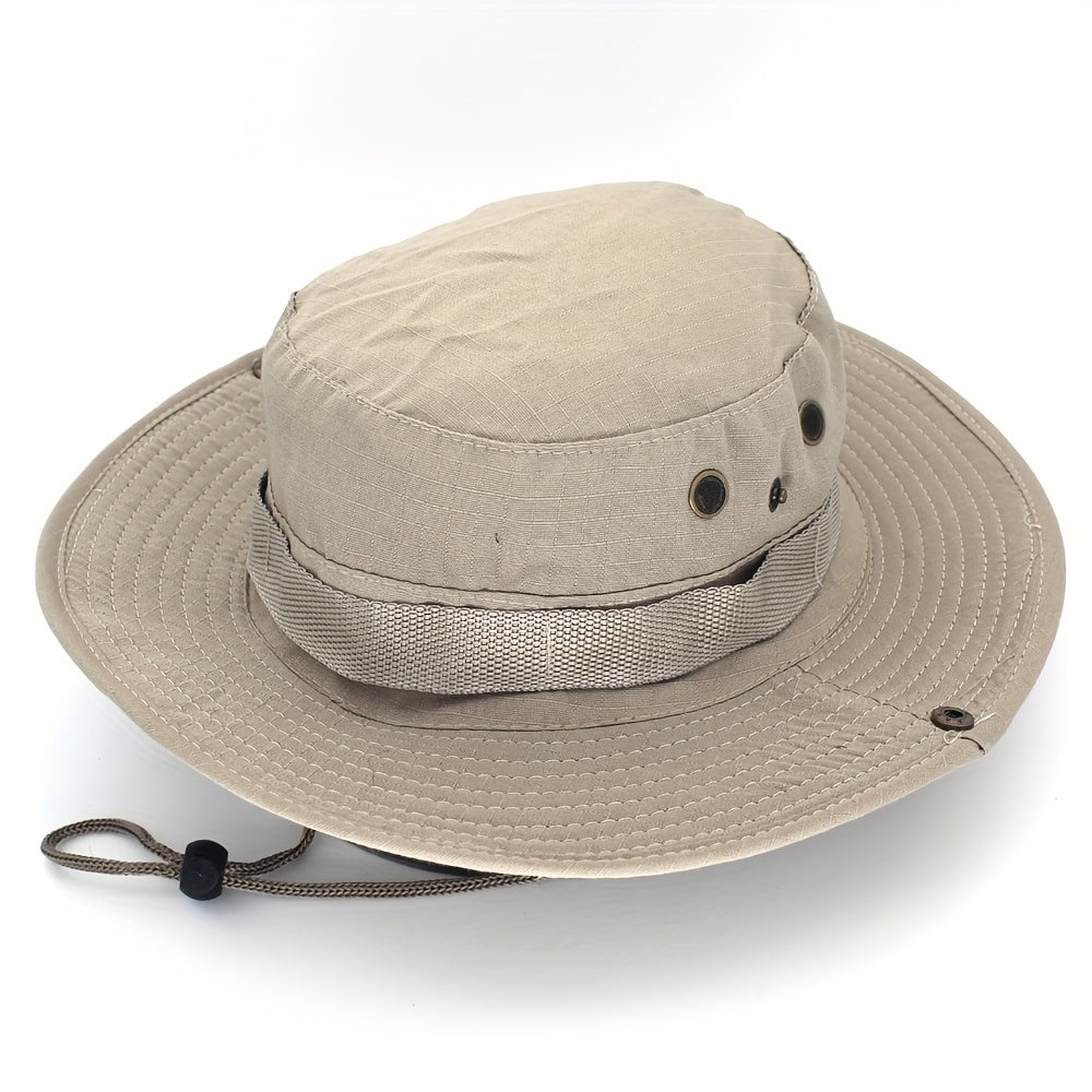 Solid Round Brim Hat Outdoor Sun Protection Combat Training Fisherman Hat