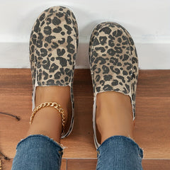 Leopard Print Mule Sneakers Slip On Outdoor Shoes Lightweight Walking