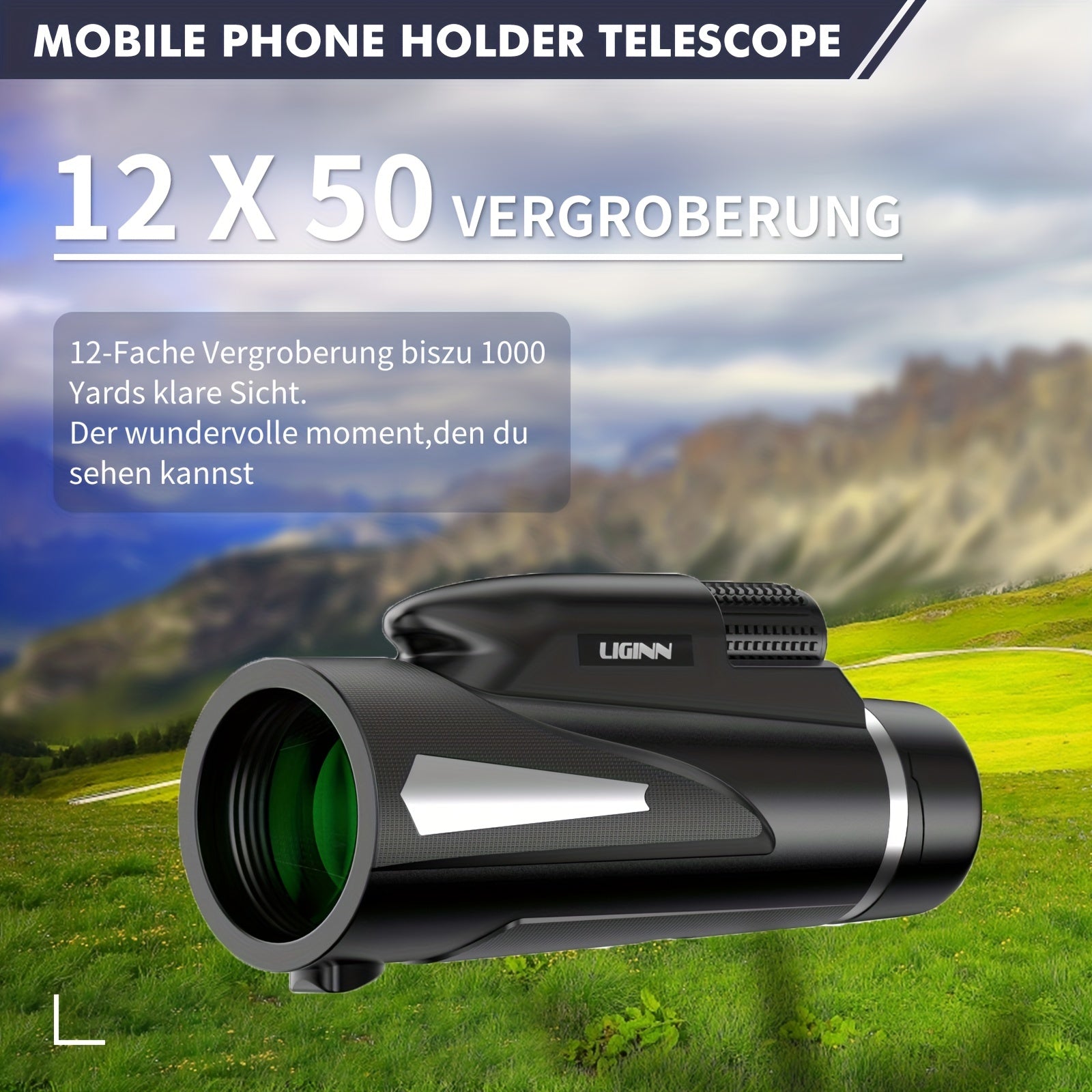 HD Waterproof Monocular BAK4 Prism Bird Watching Hiking Camping