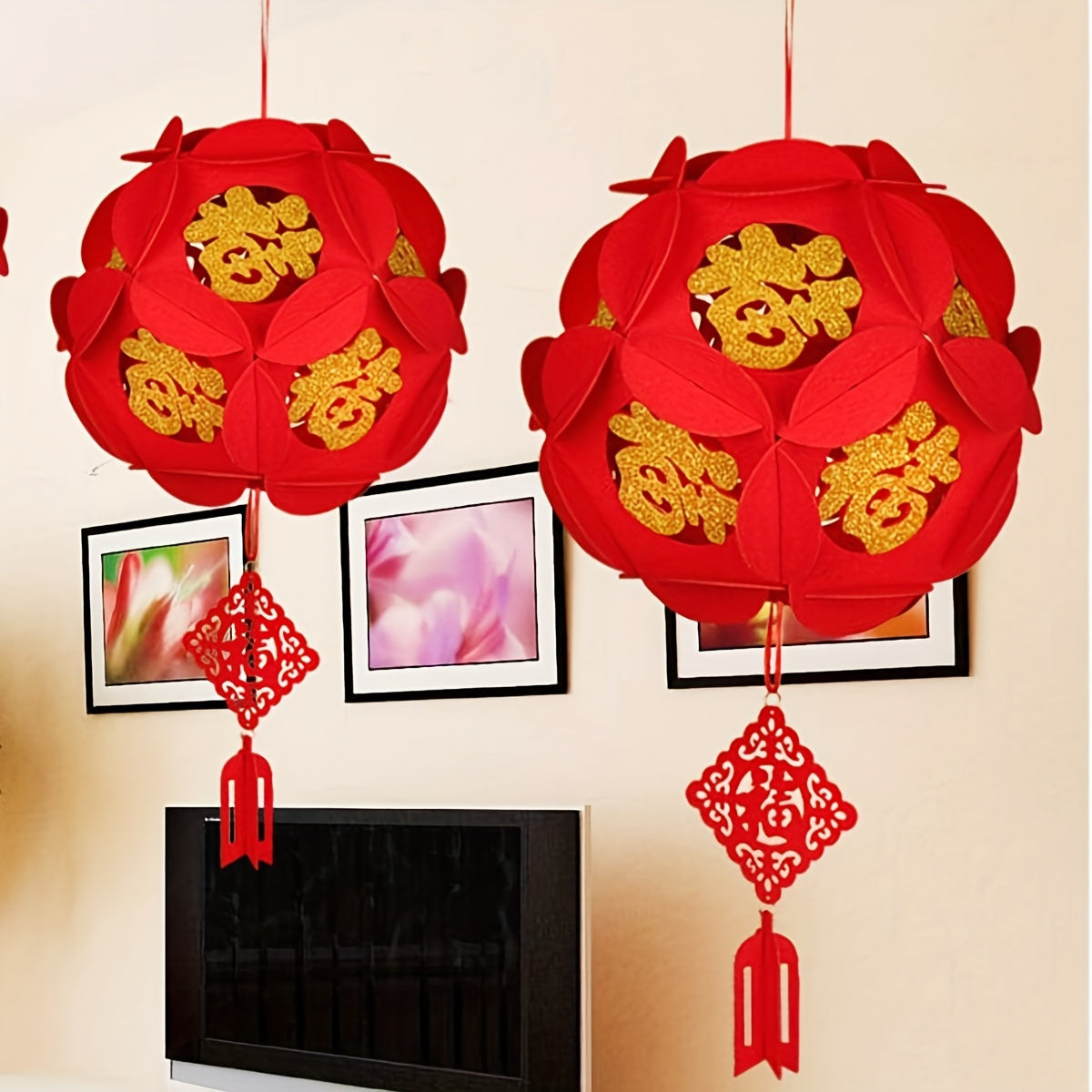Red Lantern Decorations For Spring Wedding Celebration