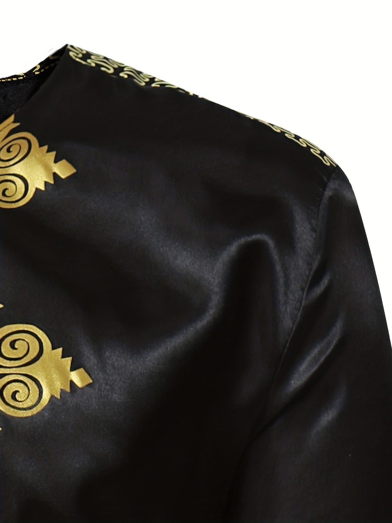 Men's African Dashiki Shirt Long Sleeve Crew Neck Print