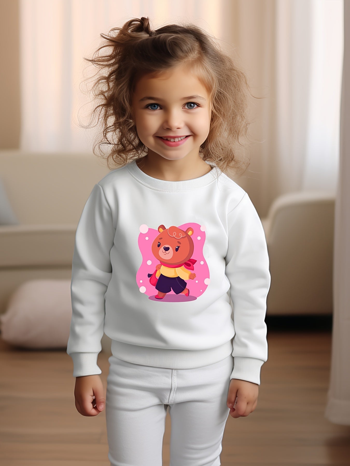 OERYUI Bear Girl Graphic Sweatshirt Kids Clothes Gift