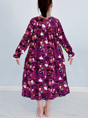 Halloween Elements Girl's Nightgown Lace Decor Long Sleeve Nightdress