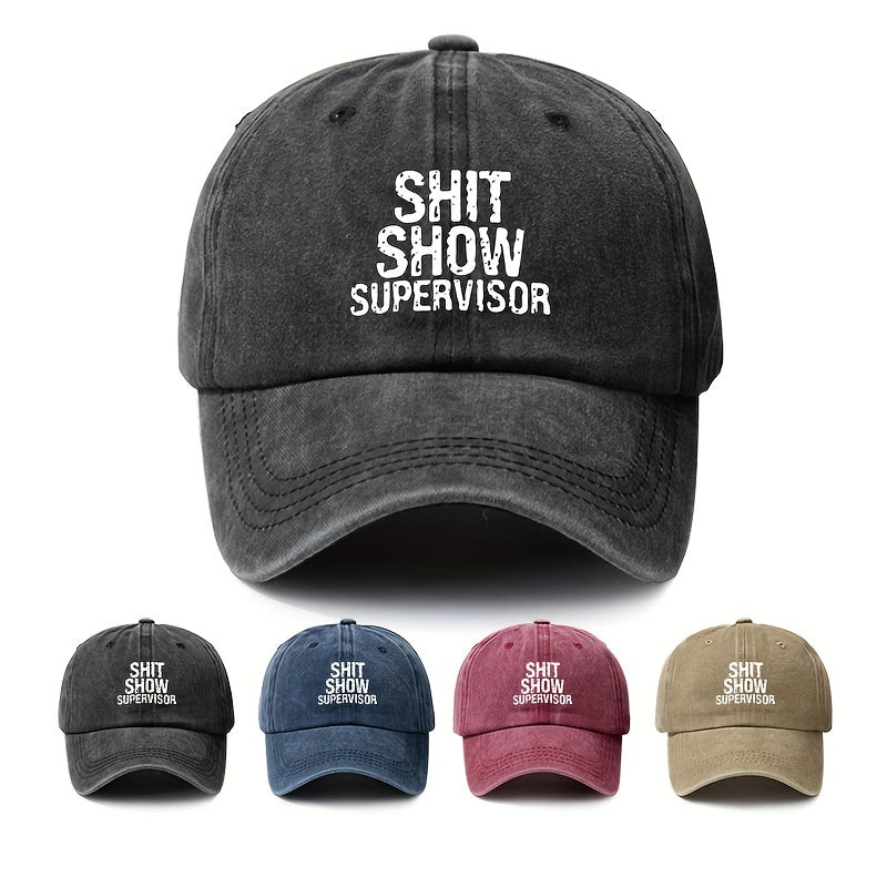 Unisex Letter Print Retro Baseball Cap Adjustable Sunscreen Hat