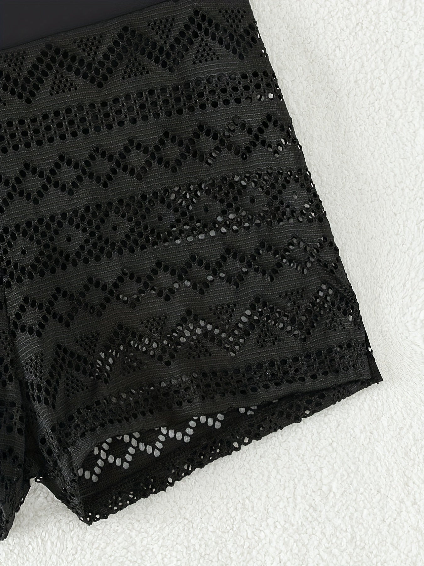 Sheer High Waist Cover Up Shorts Swim Bottoms