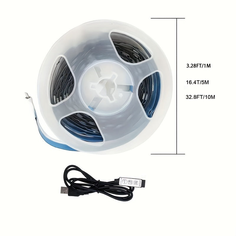 RGB LED Strip Light 5050 2835 Flexible with 3 Button Controls