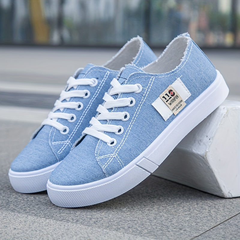 Women's Low Top Canvas Shoes Casual Lace Up Lightweight Sneakers