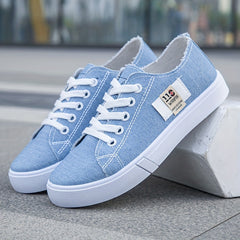 Women's Low Top Canvas Shoes Casual Lace Up Lightweight Sneakers