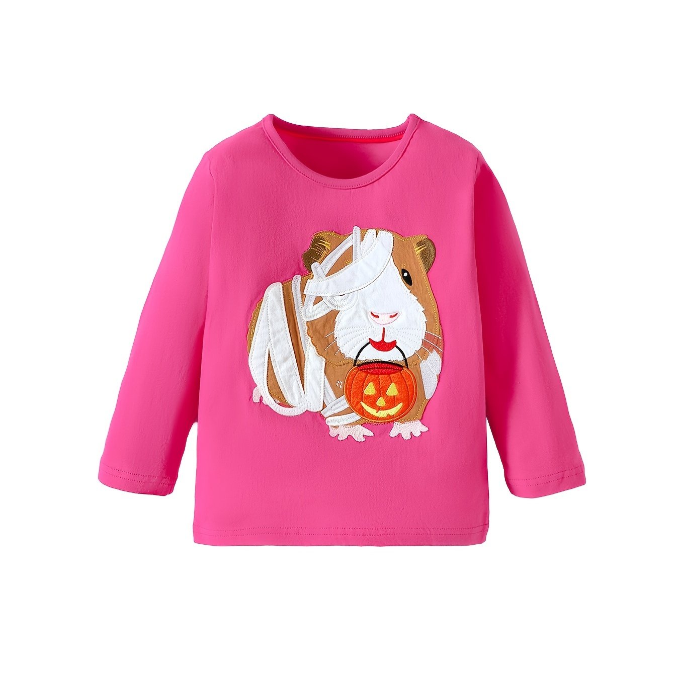 Girls' Guinea Pig Embroidered Pullover Sweatshirt