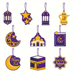 10pcs Paper Moon Stars DIY Hanging Pendants Party Decoration Supplies