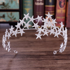 Rhinestone Star Tiara Wedding Accessories Crystal Crown Bridal Jewelry