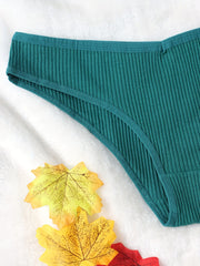7 Pcs Ribbed Thongs Low Waist Panties