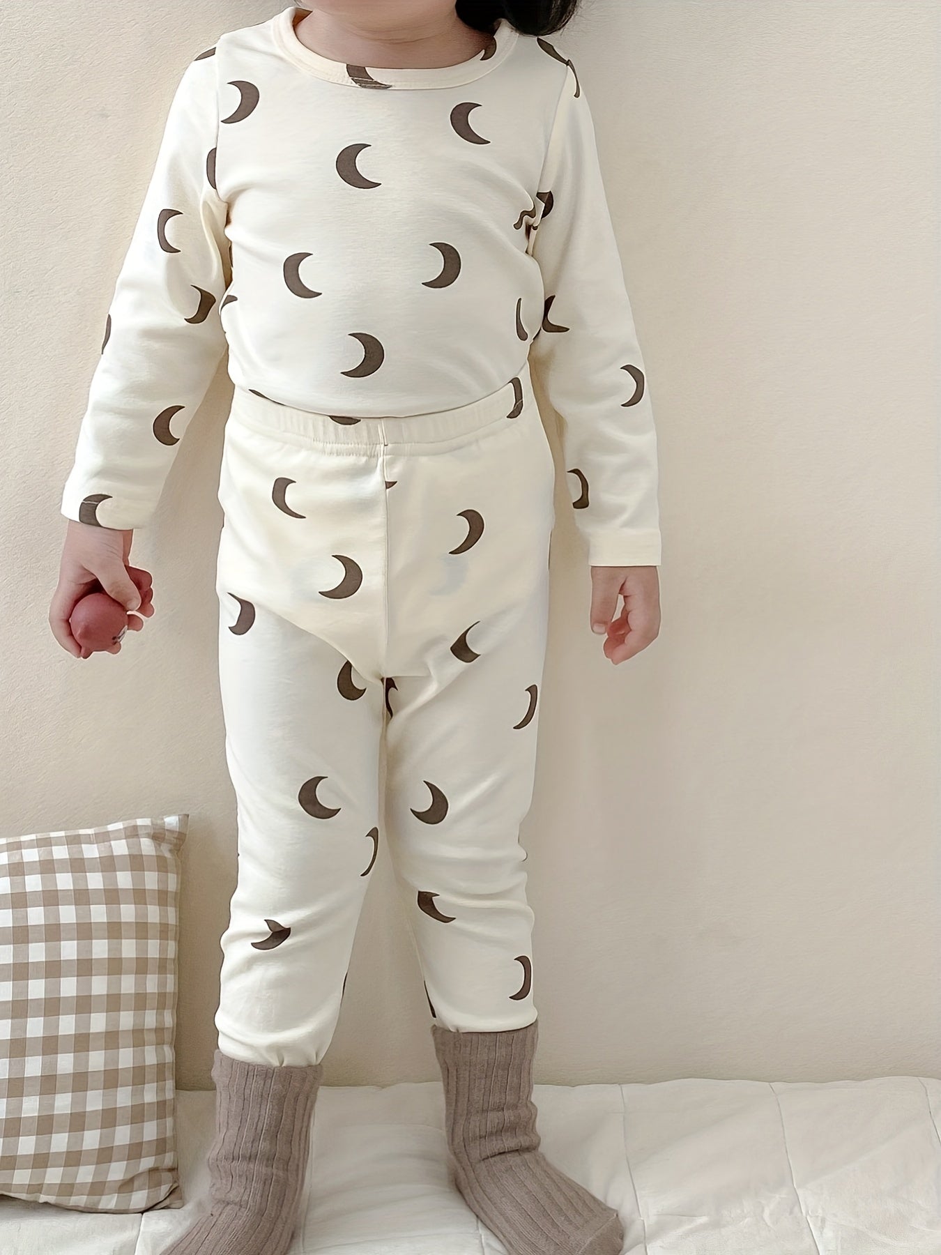 Boys Lemon Print 2pcs Pajamas Set Long Sleeve Top & Pants