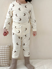 Boys Lemon Print 2pcs Pajamas Set Long Sleeve Top & Pants