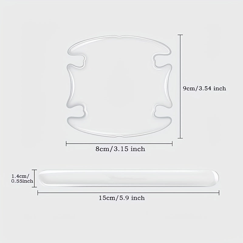 8Pcs Car Door Handle Sticker Scratch Resistant Cover Auto Protection Film