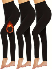 Fleece Lined Yoga Leggings Tummy Control High Waist Workout Pants
