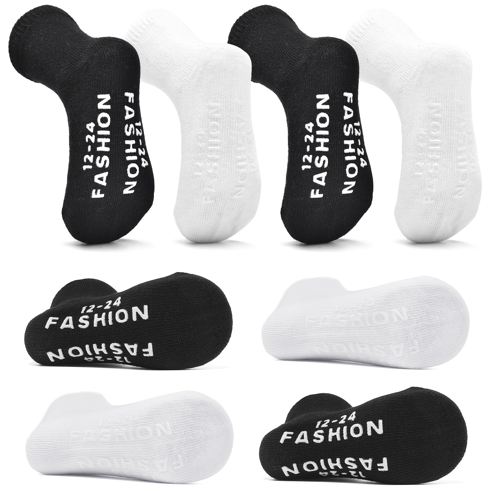 8 Pairs Kids Thermal Crew Socks for Cold Weather