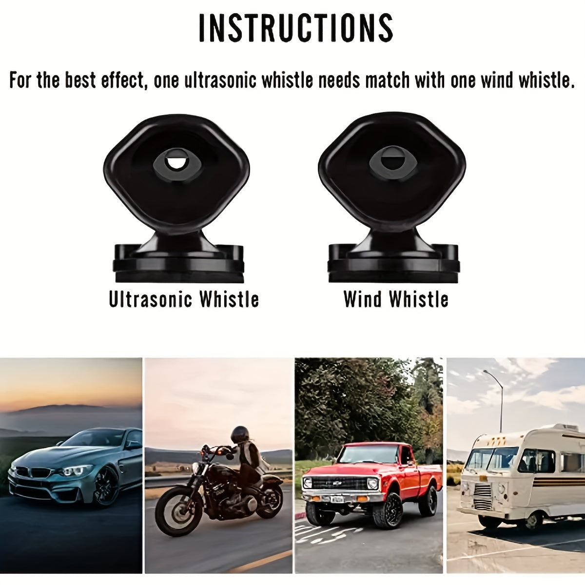 2pcs Ultrasonic Car Deer Whistle Auto Safety Repeller