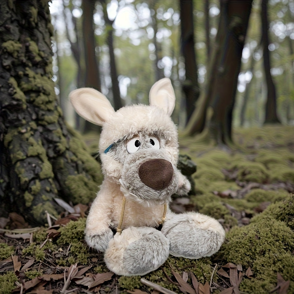 Fierce Wolf Plush with Heart Hood - Grey Wolf & Ear Plush