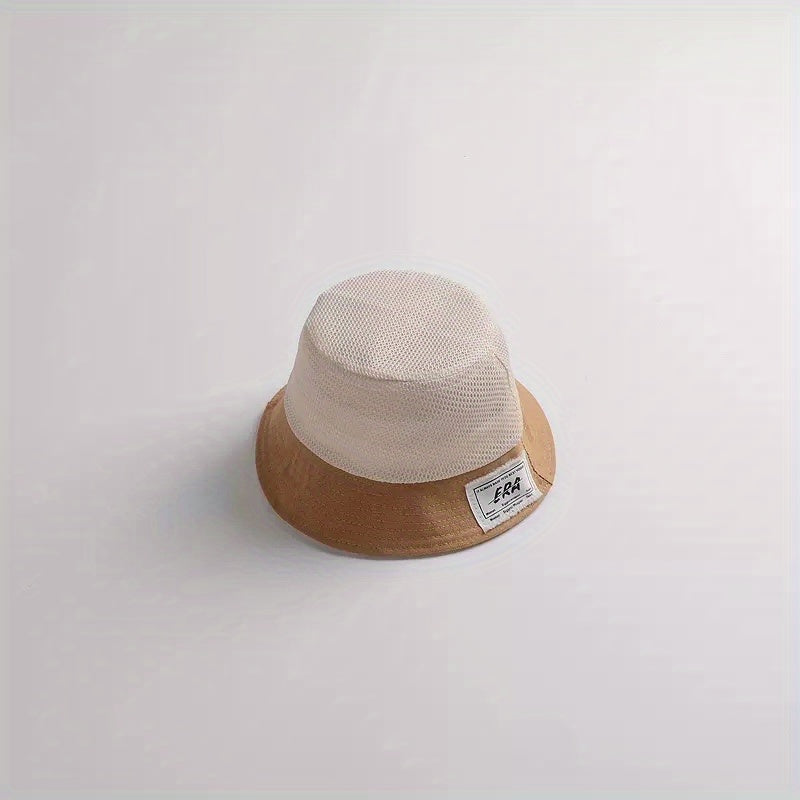 Kids Drawstring Mesh Fisherman's Hat Sunscreen Bucket Cap