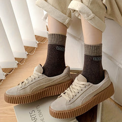10 Pairs Letter Print Socks Warm Mid Tube Stockings