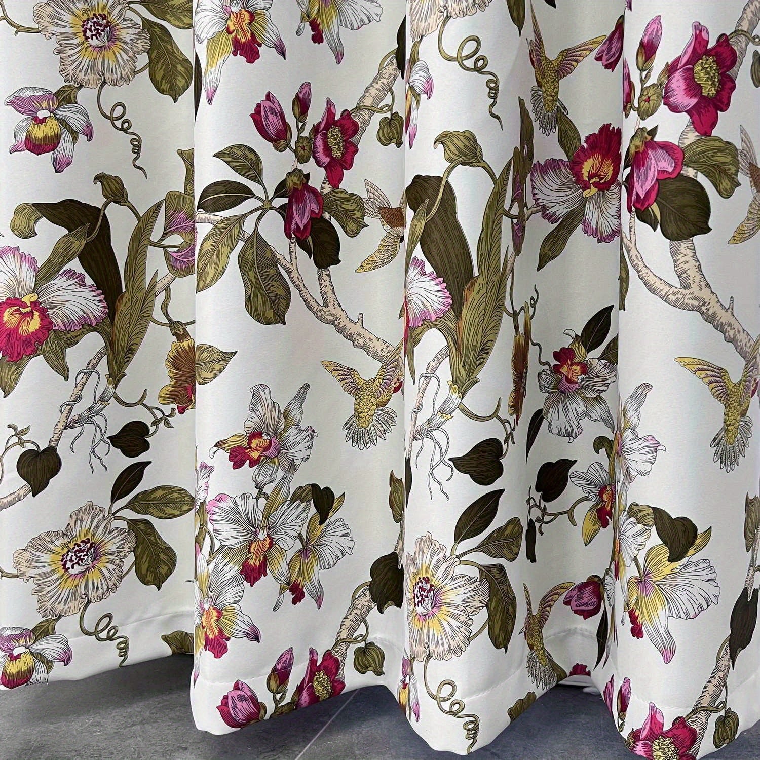 Rustic Floral Blackout Curtain for Living Room Bedroom Decor