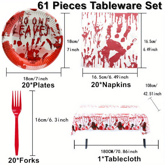 Halloween Party Supplies Serves 20 Pumpkin Plates & Napkins Set