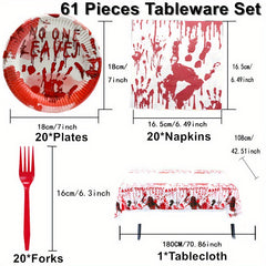 Halloween Party Supplies Serves 20 Pumpkin Plates & Napkins Set