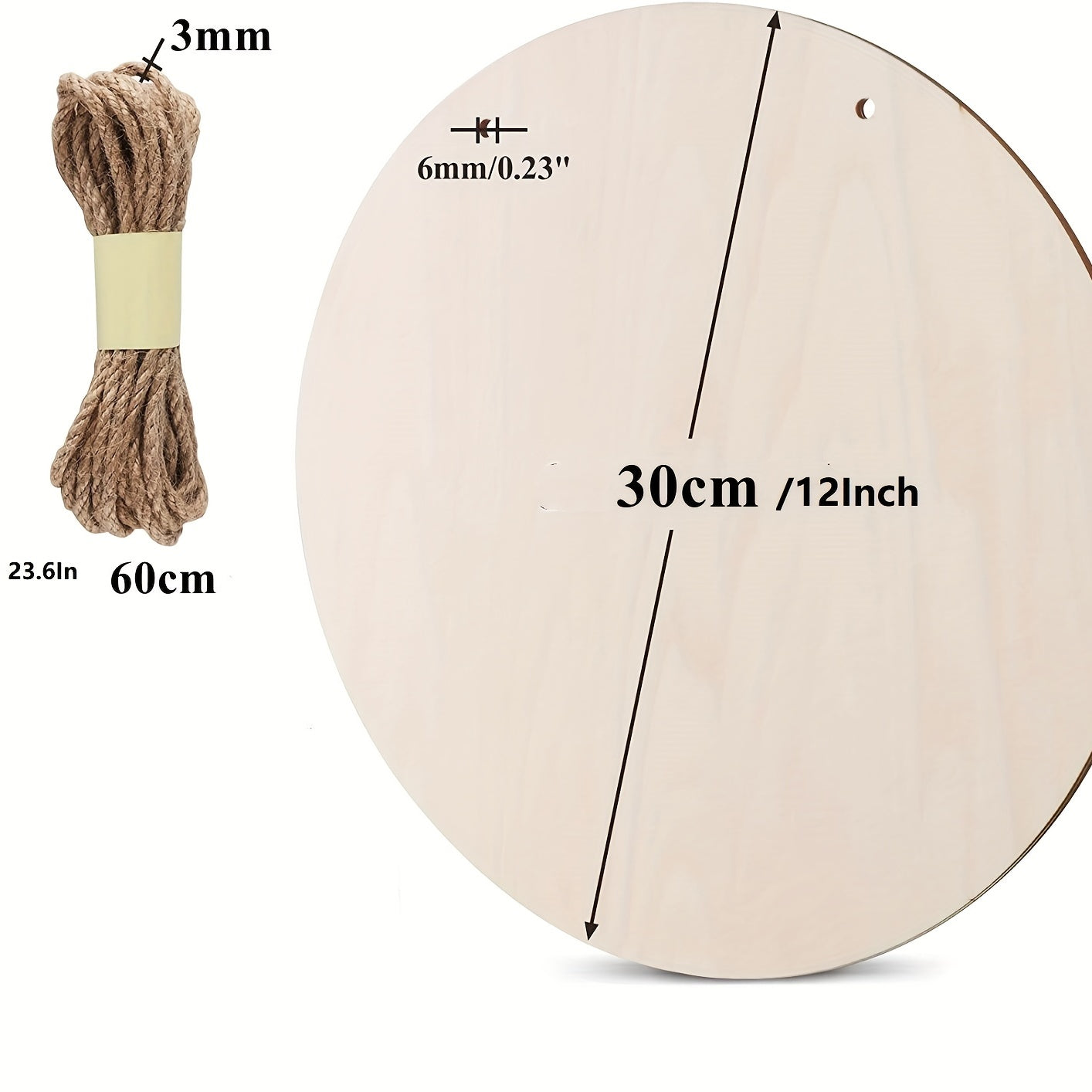 30 48cm Wood Circles for Crafts 5pcs DIY Wooden Blanks for Christmas Projects