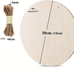 30 48cm Wood Circles for Crafts 5pcs DIY Wooden Blanks for Christmas Projects