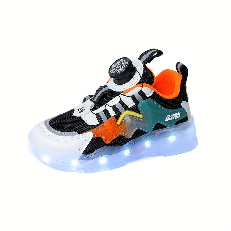 Boys LED Sneakers USB Chargeable Breathable Non Slip Shoes